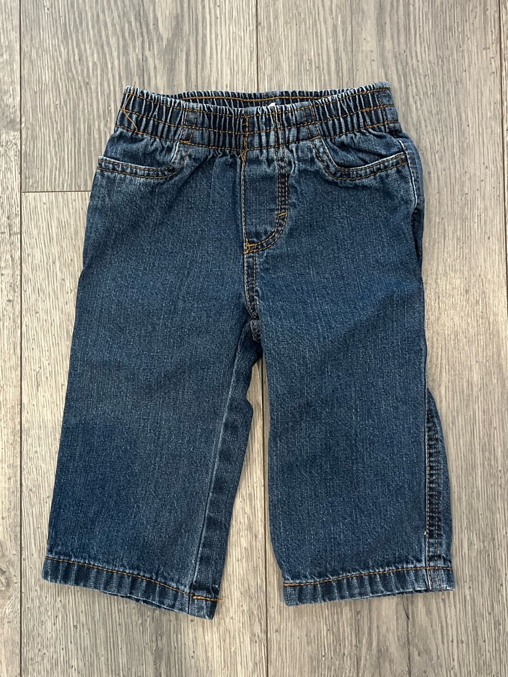 Circo Baby Boy Elastic Waist Denim Pants Jeans 12 Month Blue Dark Straight Leg